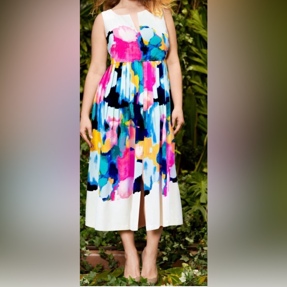 Colorful Abstract Print Women's Dress